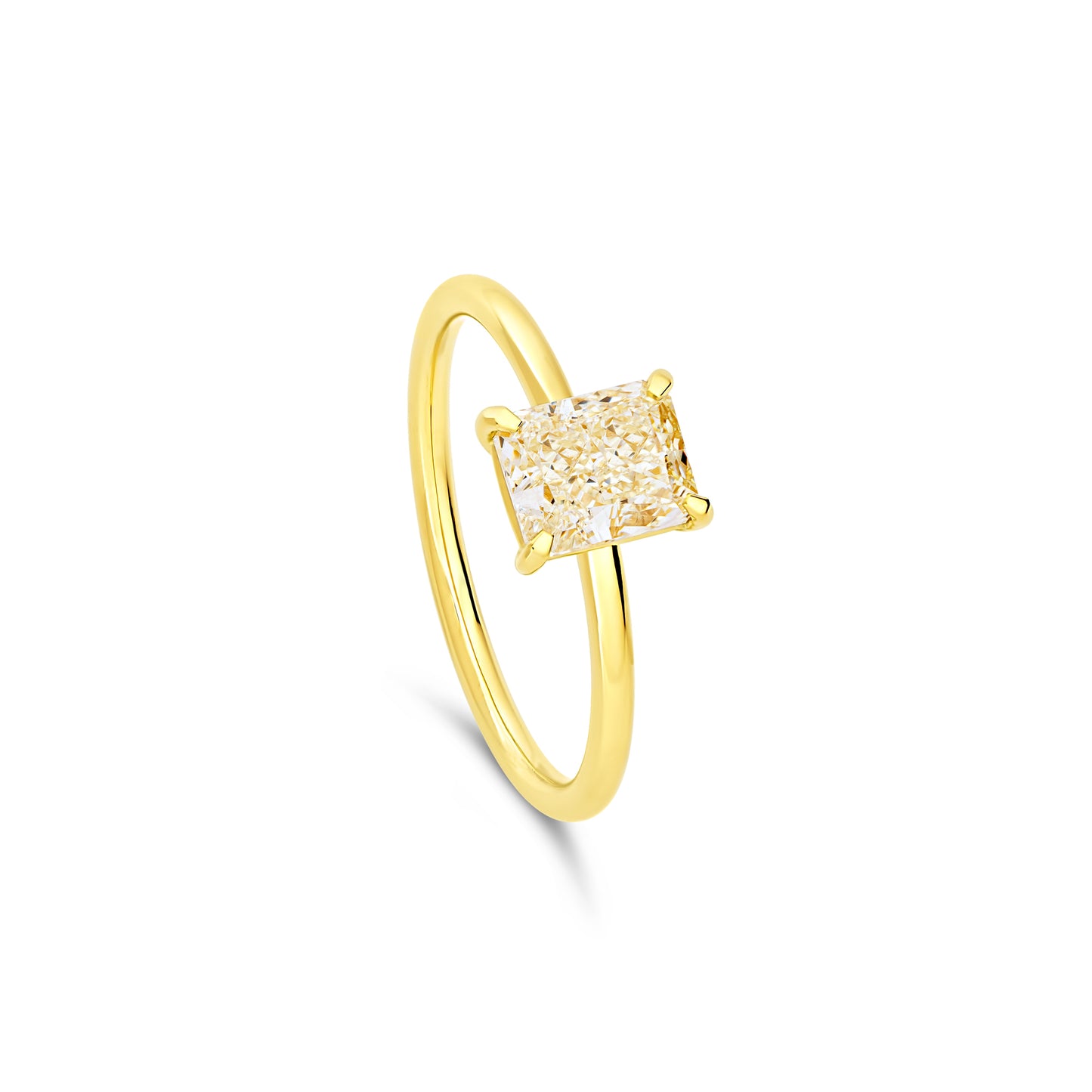 Fancy Light Yellow Radiant Ring