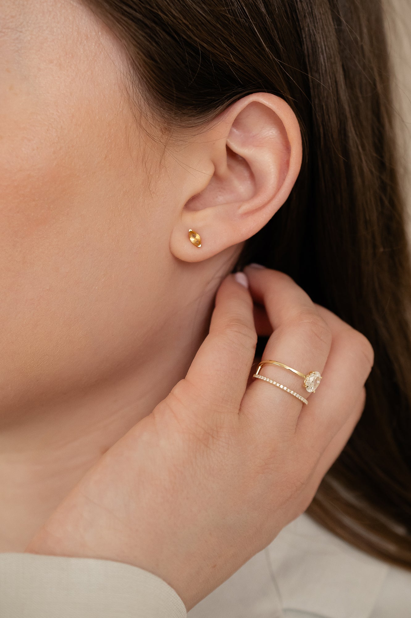 Citrine MQ stud