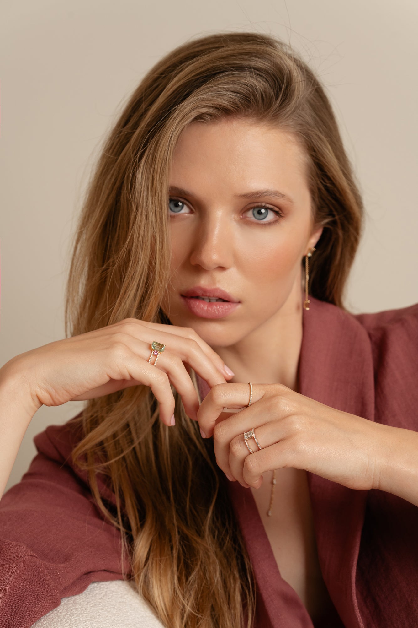 Emerald-cut Double Band Ring