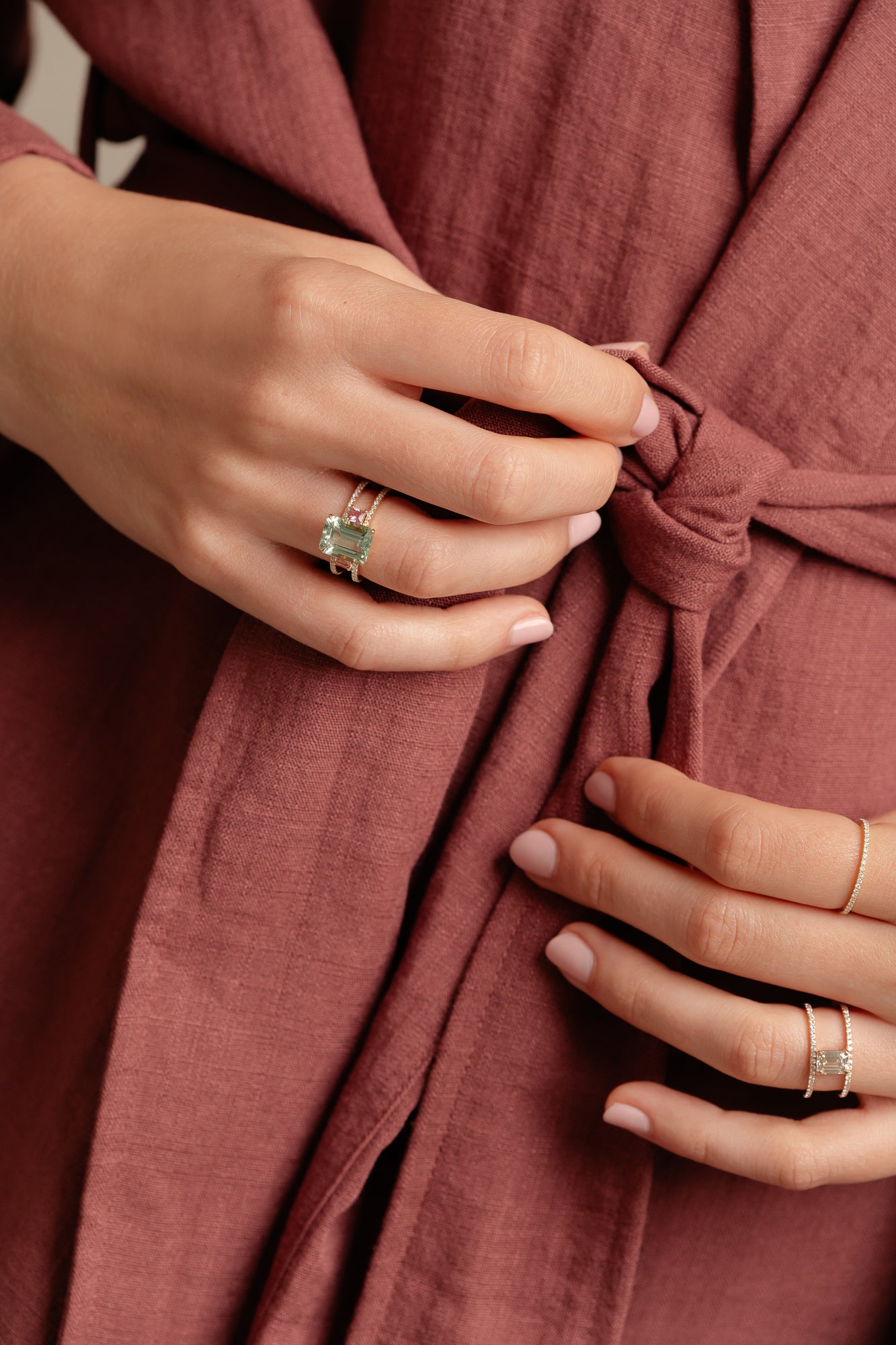 Emerald-cut Double Band Ring