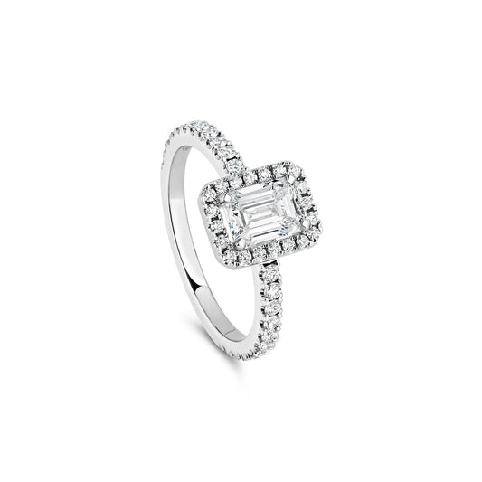Bespoke Emerald Halo Ring