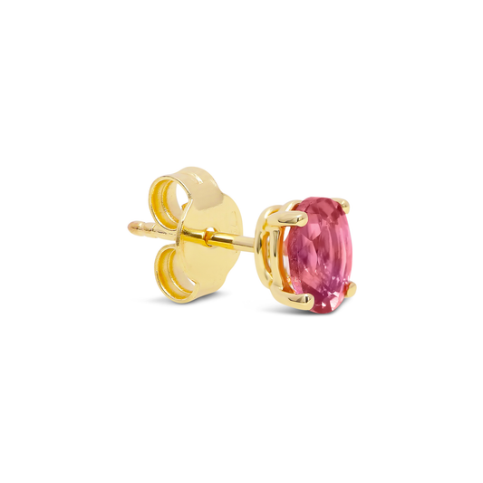 Oval Pink Tourmaline Stud