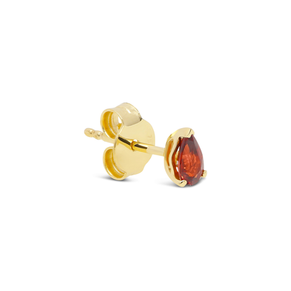 Garnet Pear Stud