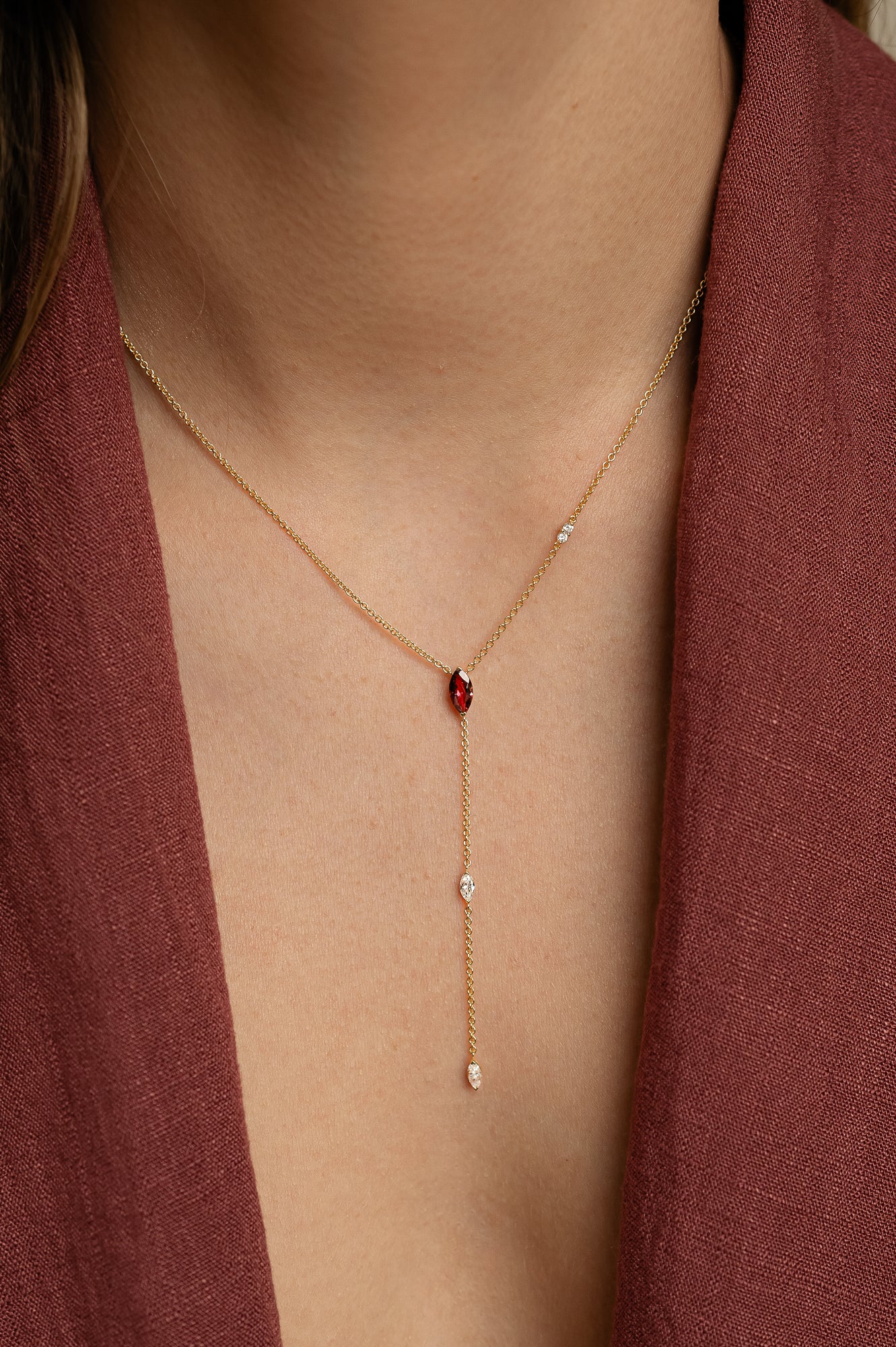 Tourmaline & Diamonds MQ Necklace
