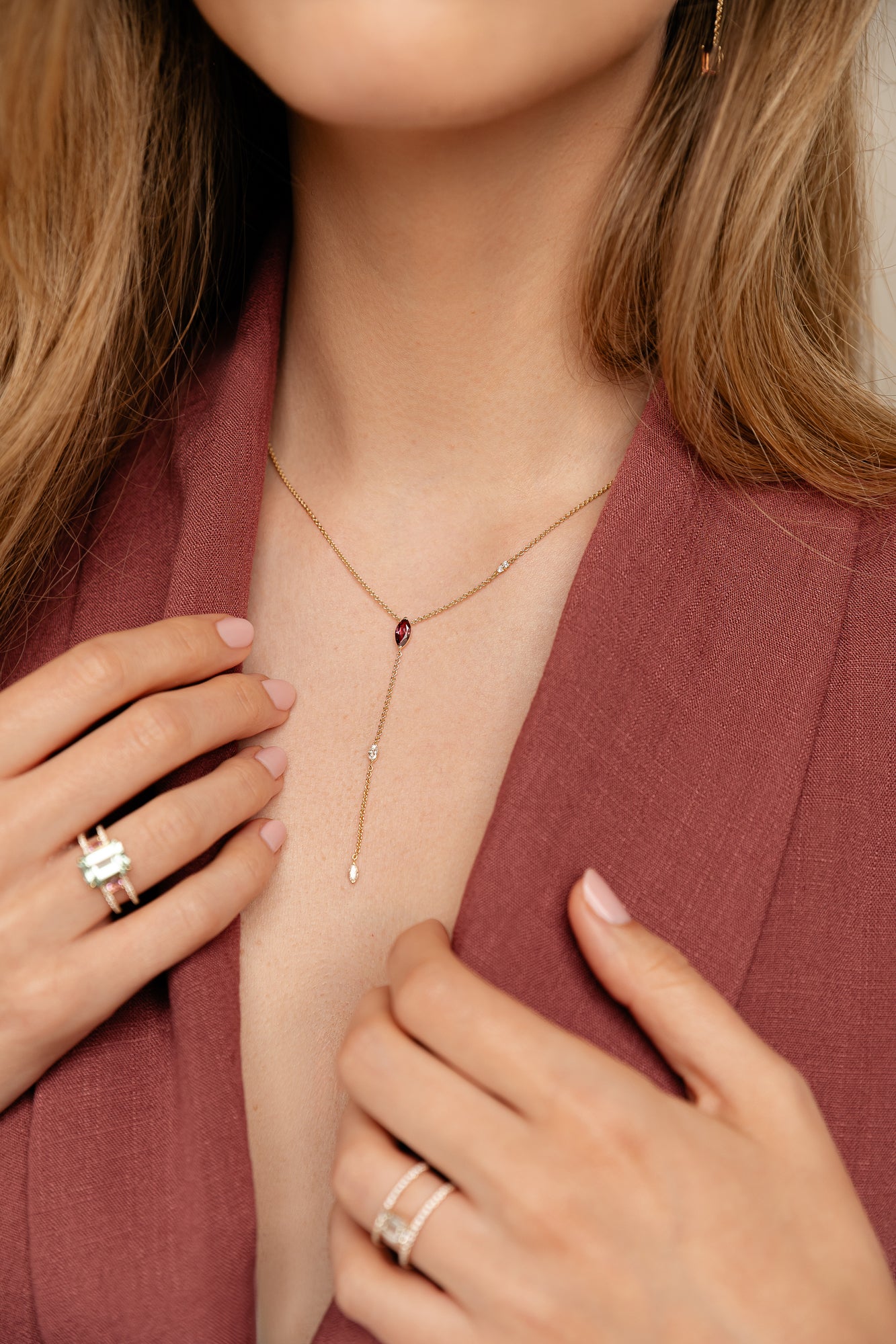 Tourmaline & Diamonds MQ Necklace