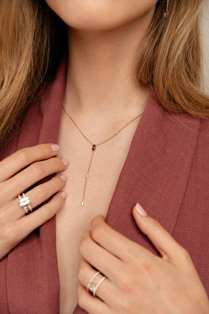 Tourmaline & Diamonds MQ Necklace